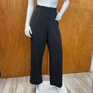 PUMA ESS Women's Ripstop Straight Pants Black Small Side Snap Open Lightweight